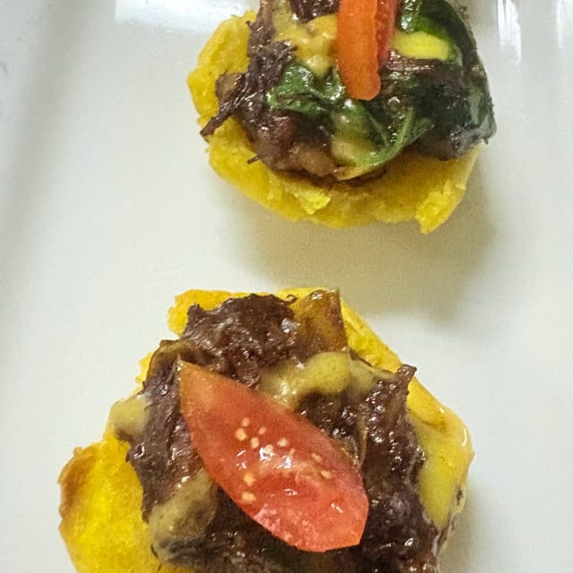 Oxtail Tostones Cup.