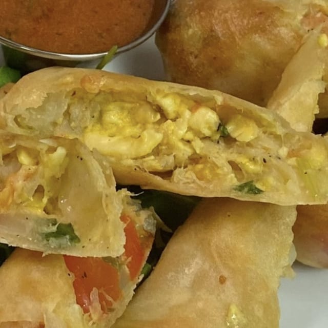 Ackee & Saltfish Spring Roll.