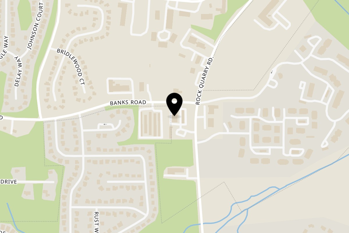 Map showing the location of Trelawny Fusion Kitchen on 901 Rock Quarry Road in Stockbridge